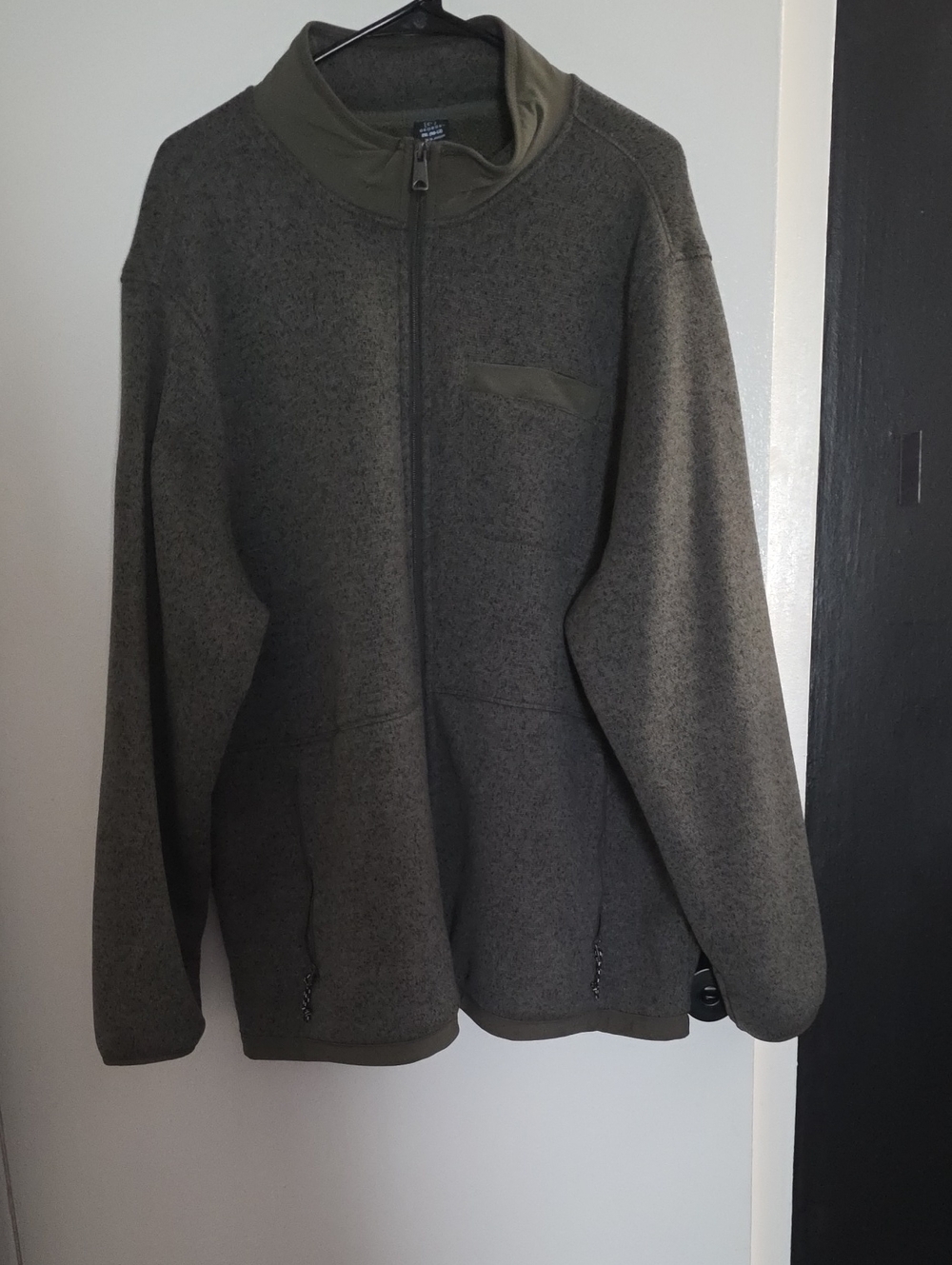 George Olive Green Full-Zip Sweater